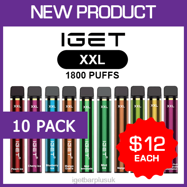 IGET Bar Vape UK | IGET XXL - 1800 PUFFS - 10 PACK