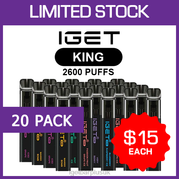 IGET Vape Discount | IGET KING - 2600 PUFFS - 20 PACK