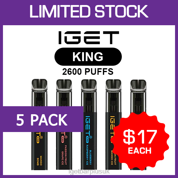 IGET Vape UK | IGET KING - 2600 PUFFS - 5 PACK