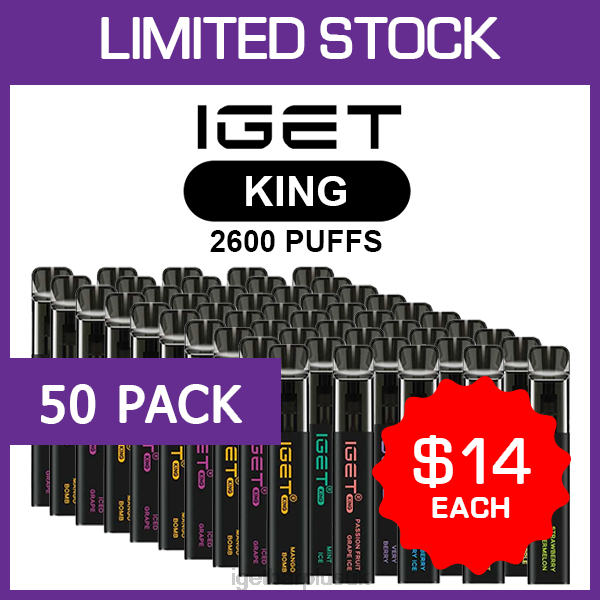 Online IGET Vapes | IGET KING - 2600 PUFFS - 50 PACK