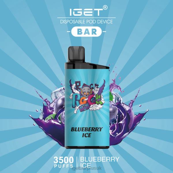 IGET Vape UK | IGET BAR - 3500 PUFFS Blueberry Ice