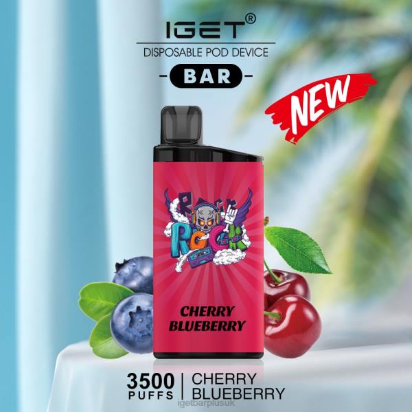 IGET Vapes UK Wholesale | IGET BAR - 3500 PUFFS Cherry Blueberry