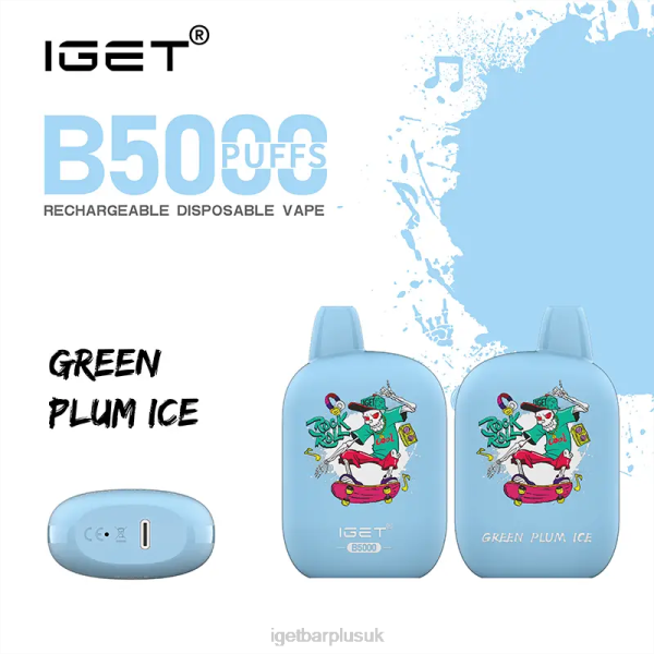 IGET Vape UK | IGET B5000 Green Plum Ice