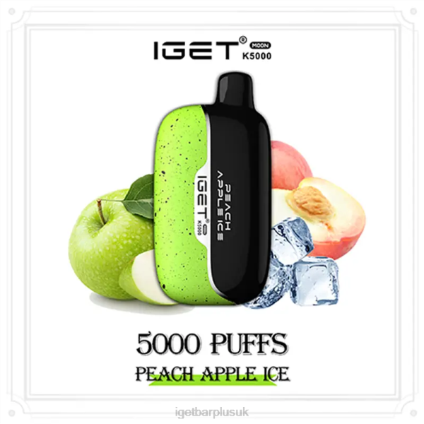 IGET Bar London | IGET Moon 5000 Puffs Peach Apple Ice