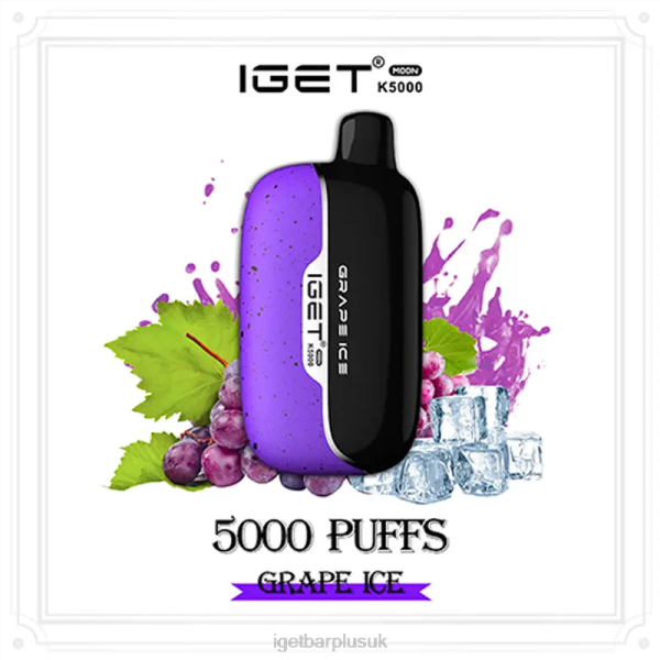 IGET Disposable Vape UK | IGET Moon 5000 Puffs Grape Ice