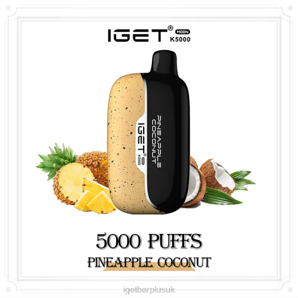 IGET Vapes UK Wholesale | IGET Moon 5000 Puffs Pineapple Coconut