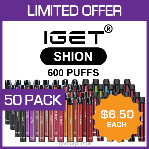 IGET Vape UK | IGET SHION - 600 PUFFS - 50 PACK