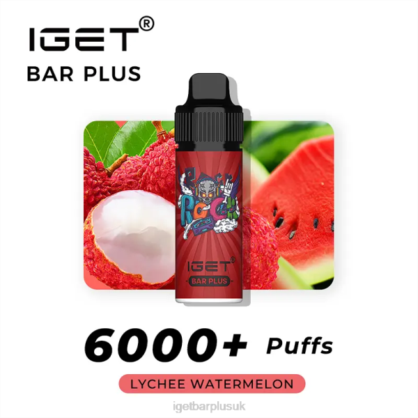 IGET Bar UK | IGET BAR PLUS - 6000 PUFFS Lychee Watermelon