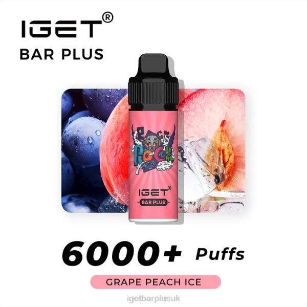 IGET Vapes UK Wholesale | IGET BAR PLUS - 6000 PUFFS Grape Peach Ice IGET Vapes UK Wholesale | IGET BAR PLUS - 6000 PUFFS Grape Peach Ice