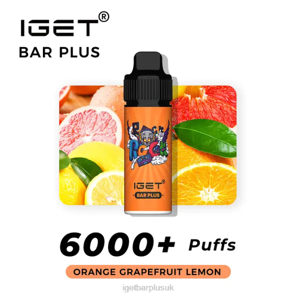 Online IGET Vapes | IGET BAR PLUS - 6000 PUFFS Orange Lemon