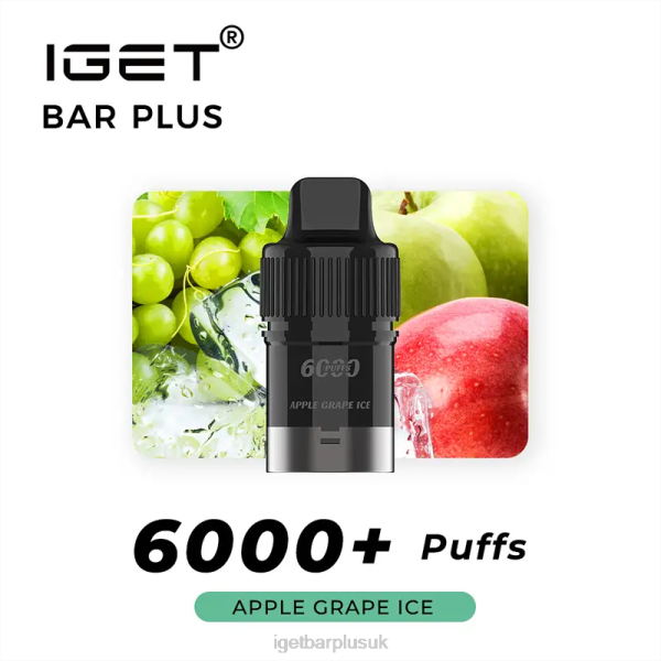 IGET Vape London | IGET Bar Plus Pod 6000 Puffs Apple Grape Ice IGET Vape London | IGET Bar Plus Pod 6000 Puffs Apple Grape Ice