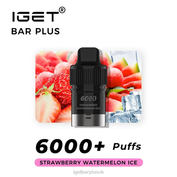 IGET Vape UK | IGET Bar Plus Pod 6000 Puffs Strawberry Watermelon Ice IGET Vape UK | IGET Bar Plus Pod 6000 Puffs Strawberry Watermelon Ice